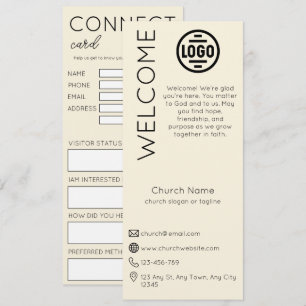 Minimalistische beige Kirchen-Verbindungskarte Einladung
