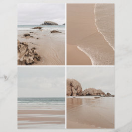Minimalistische beige Küsten-Scrapbook-Ausschneide