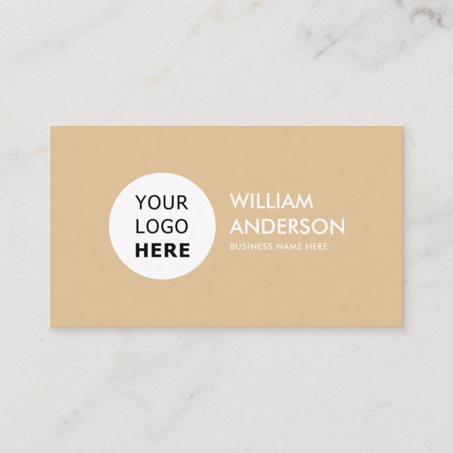 Minimalistische Beige-Logo - Moderne Visitenkarte (Vorderseite)