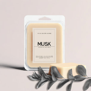 Minimalistische beige moderne elegante Sojawachs-S Lebensmitteletikett