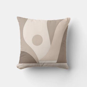 Minimalistische beige organische abstrakte Formen Kissen