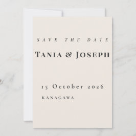 Minimalistische Beige Save-The-Date-Karte