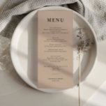 Minimalistische Beige Simple Wedding Menu Card Menükarte<br><div class="desc">Diese Minimalistische All In One Collection wurde speziell für Hochzeitsmenüs konzipiert und zeichnet sich durch ein übersichtliches und einfaches Layout mit klassischem Schriftart aus. Für eine erweiterte Anpassung dieses Designs, z.B. das Ändern des Layouts, des Schriftartes oder der Textgröße, klicken Sie bitte auf den obigen Button "KENNEN". Bitte kontaktieren Sie...</div>