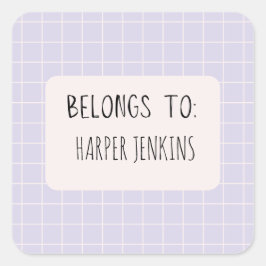 Minimalistische "Belongs to"-Namen für Aufkleber