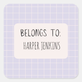 Minimalistische "Belongs to"-Namen für Aufkleber