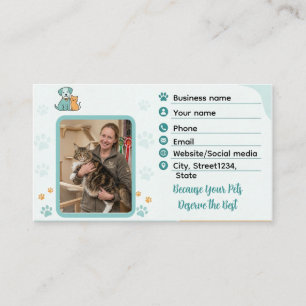 Minimalistische benutzerdefinierte Foto-Pet-Sitter Visitenkarte