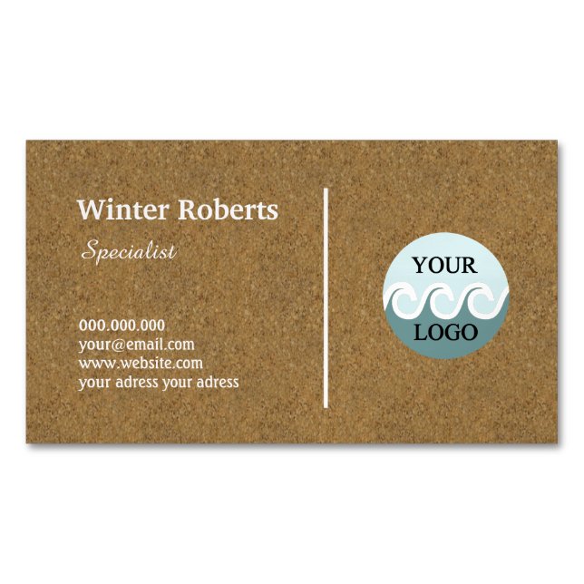 Minimalistische benutzerdefinierte Logo-Holzfaser- Magnetische Visitenkarte (Vorderseite)