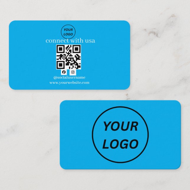 Minimalistische benutzerdefinierte Logo-QR-Code-So Visitenkarte (Vorne/Hinten)