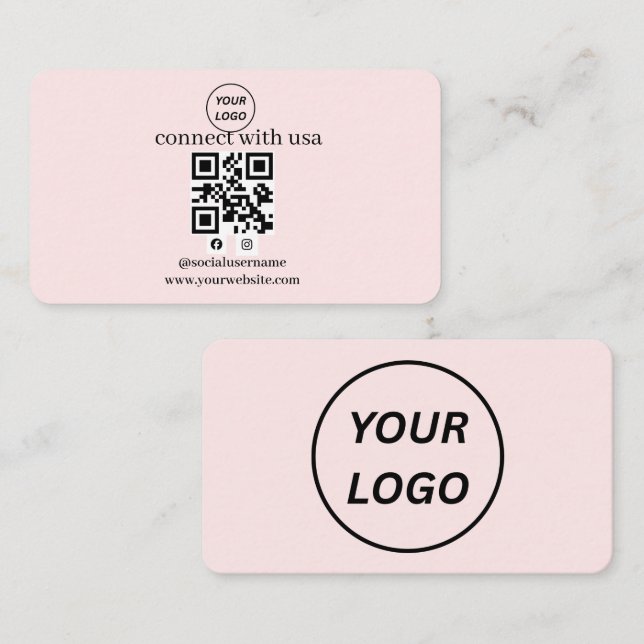 Minimalistische benutzerdefinierte Logo-QR-Code-So Visitenkarte (Vorne/Hinten)
