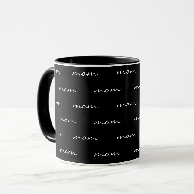 Minimalistische benutzerdefinierte Mama Black Scri Tasse (Vorderseite Links)