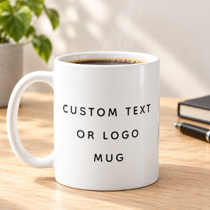 Minimalistische benutzerdefinierte Text- oder Logo Kaffeetasse