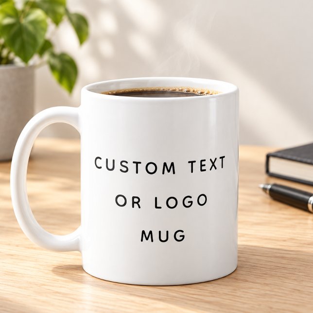Minimalistische benutzerdefinierte Text- oder Logo Kaffeetasse (Von Creator hochgeladen)