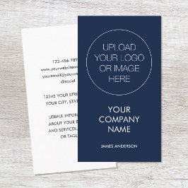 Minimalistische, benutzerspezifische Logo-Navy Blu Visitenkarte