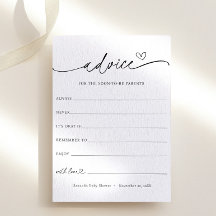 Minimalistische Beratung für die Newlyweds-Karte