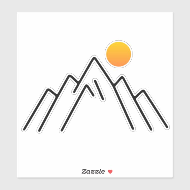 Minimalistische Berge: Ein naturlich Inspiriertes  Aufkleber (Blatt)