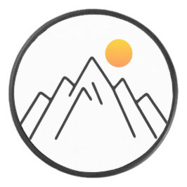 Minimalistische Berge: Ein naturlich Inspiriertes  Eishockey Puck