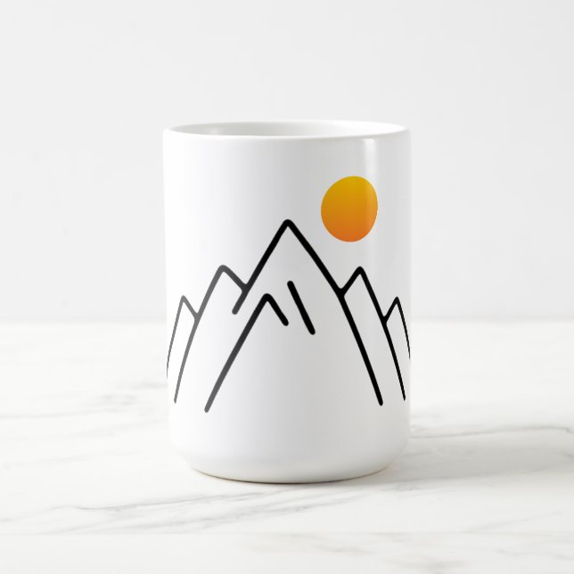 Minimalistische Berge: Ein naturlich Inspiriertes  Kaffeetasse (Mittel)