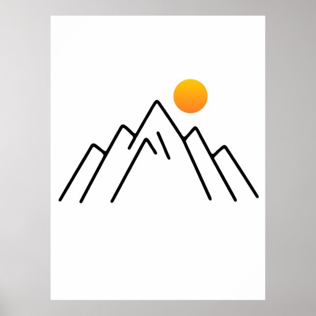 Minimalistische Berge: Ein naturlich Inspiriertes  Poster (Vorne)