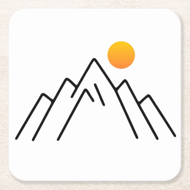 Minimalistische Berge: Ein naturlich Inspiriertes  Rechteckiger Pappuntersetzer (Vorderseite)