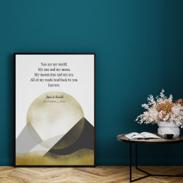 Minimalistische Berge Landschaft Elegante Hochzeit Poster