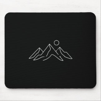 Minimalistische Berge Sonnen Natur Wandern Linienk Mousepad