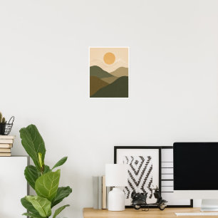 Minimalistische Berglandschaft-Wandkunst Poster