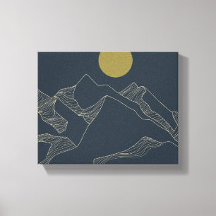 Minimalistische Berglinie Art Landschaft Leinwanddruck