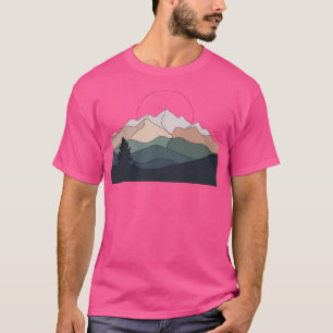 Minimalistische Bergwelt Kunstvoll wandern T-Shirt