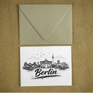 Minimalistische Berlin Deutschland Stadtlandschaft Postkarte