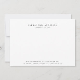 Minimalistische Berufliche Anwaltskarte Mitteilungskarte