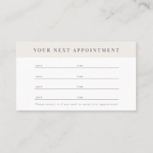 Minimalistische Berufliche Beige-Anstellungskarte