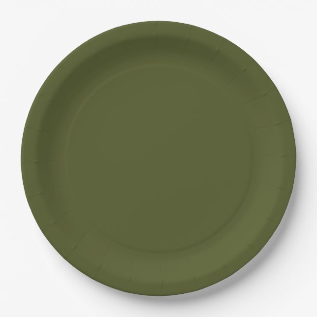 Minimalistische Berufliche Farbe der Solid Army Gr Pappteller (Vorderseite)