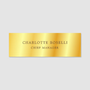 Minimalistische Berufliche Goldfarbe Namensschild
