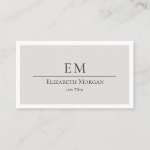 Minimalistische Berufliche Moderne Grau Beige Visitenkarte