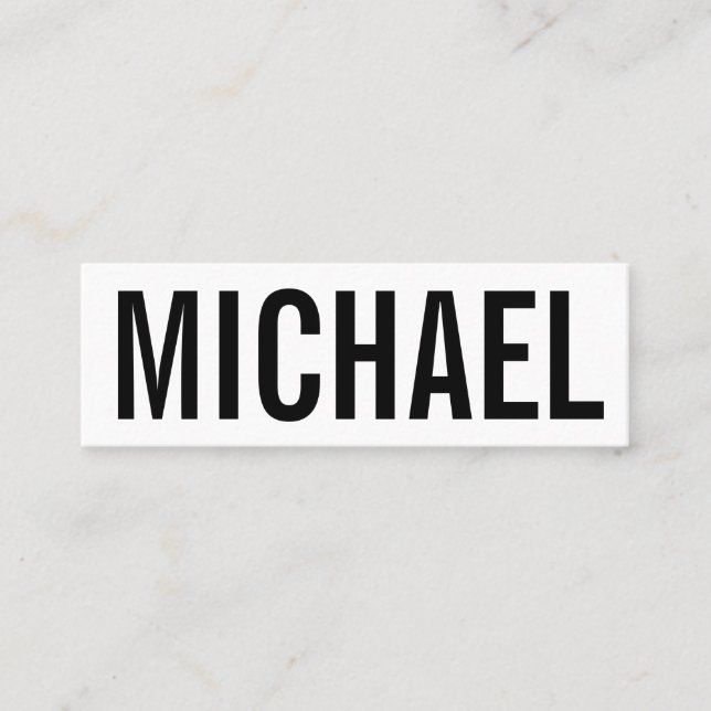 Minimalistische berufliche mutige moderne mini visitenkarte (Vorderseite)