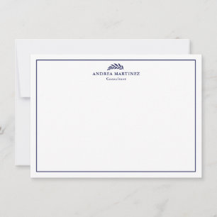 Minimalistische Berufliche Navy Blue Border Note C Mitteilungskarte