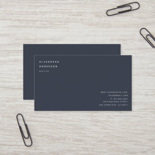 Minimalistische Berufliche Navy Blue Business Card Visitenkarte