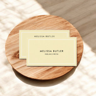 Minimalistische Berufliche Pastellgelbe Visitenkarte
