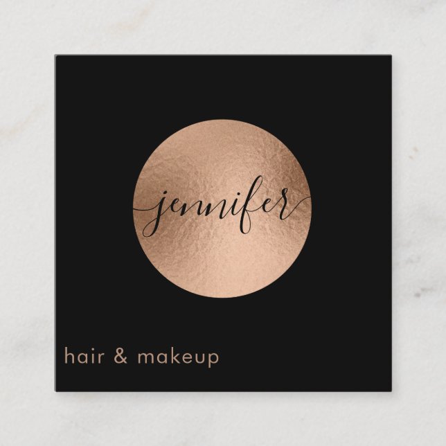 Minimalistische berufliche Rose Quadratische Visitenkarte (Vorderseite)