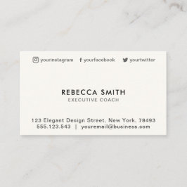 Minimalistische Berufliche Schwarz/Elfenbeinmedien Visitenkarte