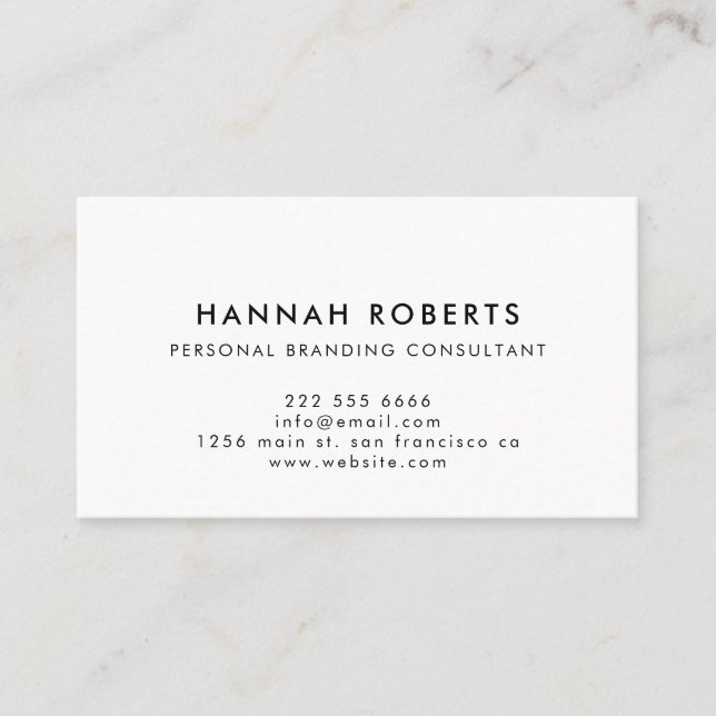 Minimalistische Berufliche Schwarz-Weiß-Corporate Visitenkarte (Vorderseite)