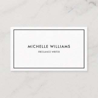 Minimalistische Berufliche Schwarzweißfarben und W Visitenkarte