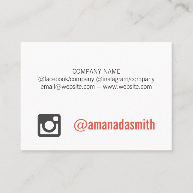 Minimalistische Berufliche Social Media-Variation Visitenkarte (Vorderseite)