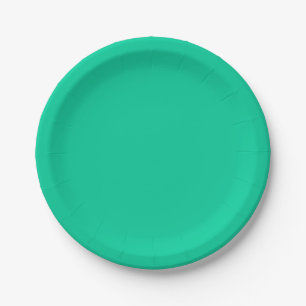 Minimalistische Berufliche Solid Caribbean Green Pappteller