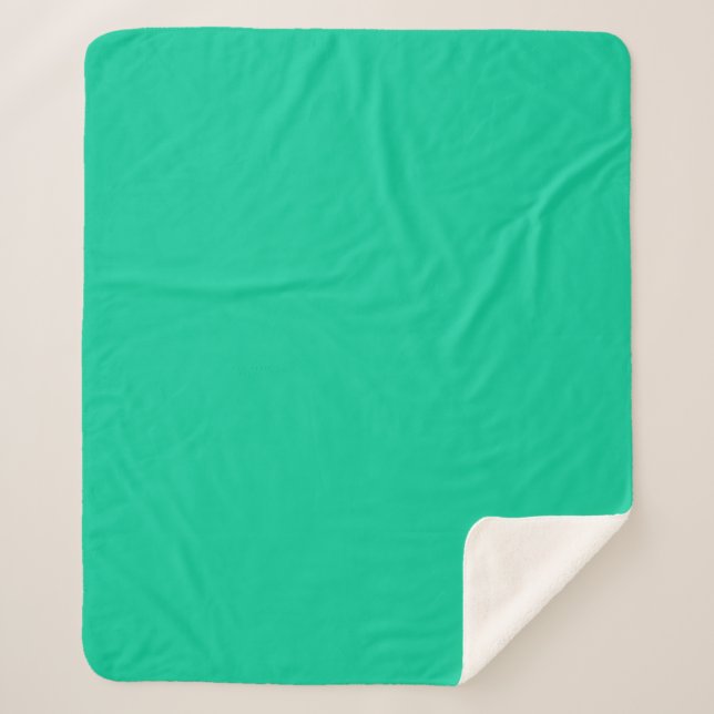 Minimalistische Berufliche Solid Caribbean Green Sherpadecke (Vorderseite)
