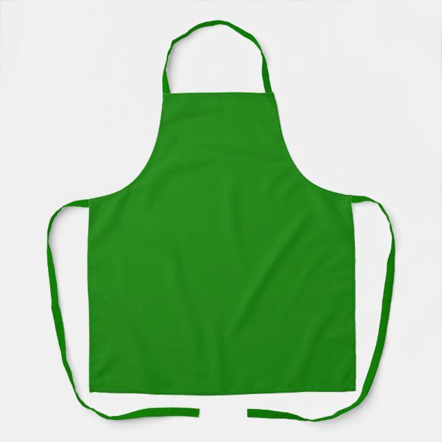 Minimalistische Berufliche Solid India Green Color Schürze (Vorderseite)