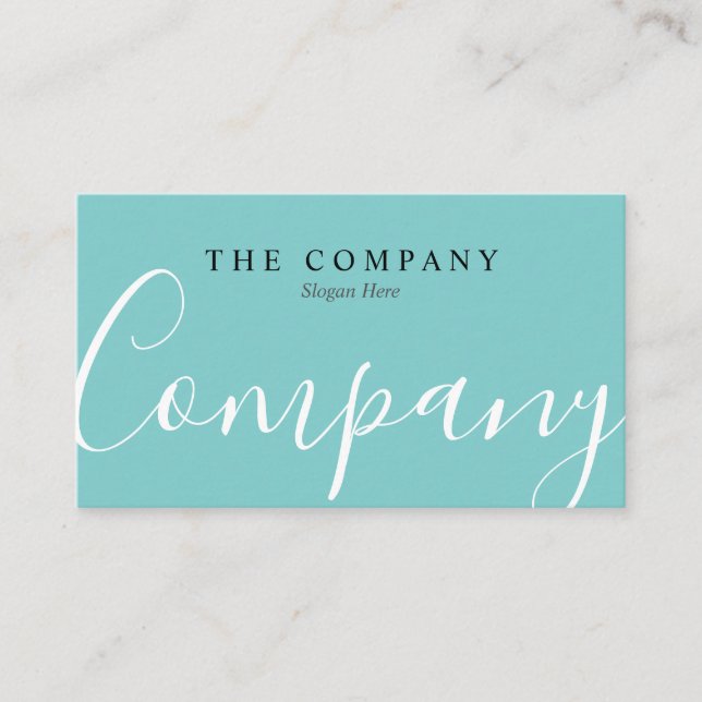 Minimalistische berufliche Türkis-Geschäfts-Karte Visitenkarte (Vorderseite)