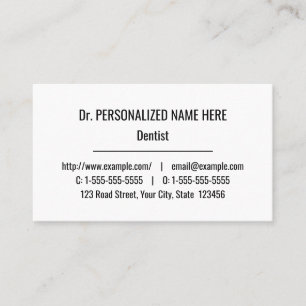 Minimalistische, bescheidene Visitenkarte