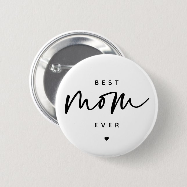 Minimalistische beste Mama je elegante Script Typo Button (Vorne & Hinten)