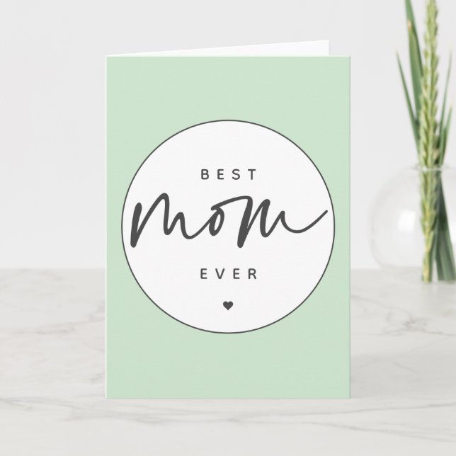 Minimalistische beste Mama je elegante Script Typo Karte (Vorderseite)